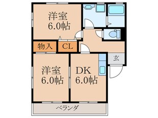 ハイツアベニュ－ヤマガの物件間取画像